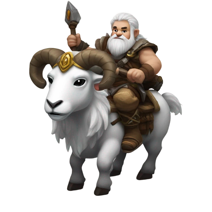 Warcraft dwarf riding a white ram emoji