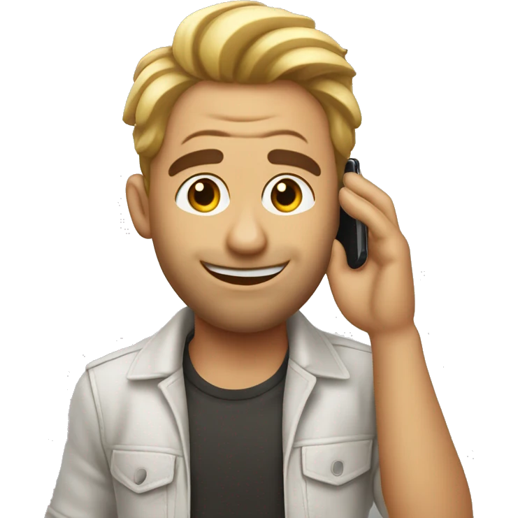 hermosa chico hablando por celular emoji