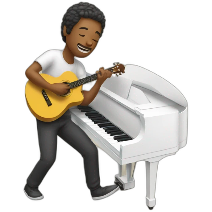 Man play music in mobile emoji