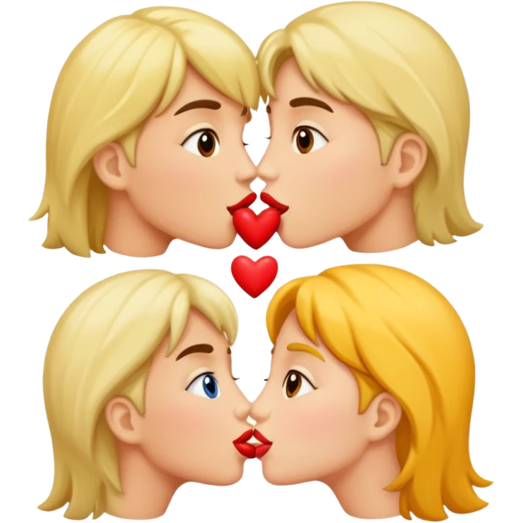 Make me an image of kissing 5 kisses emoji