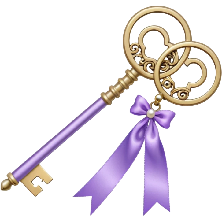 aesthetic key with a lilac style ribbon and pearls emoji