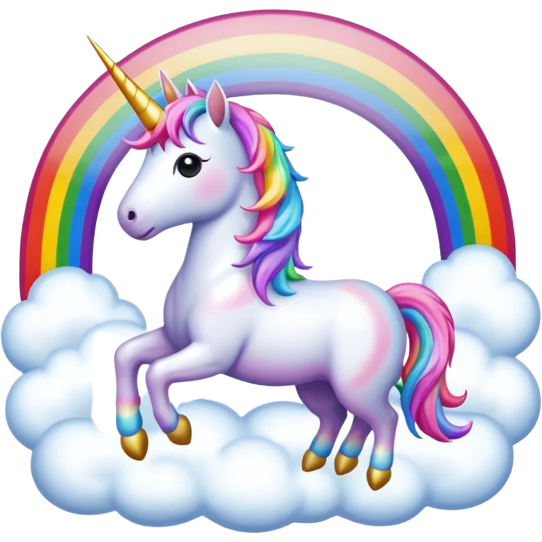 unicorn that is on a rainbow emoji