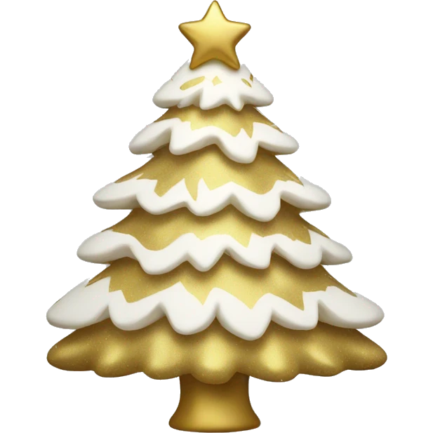 White and gold Christmas tree emoji