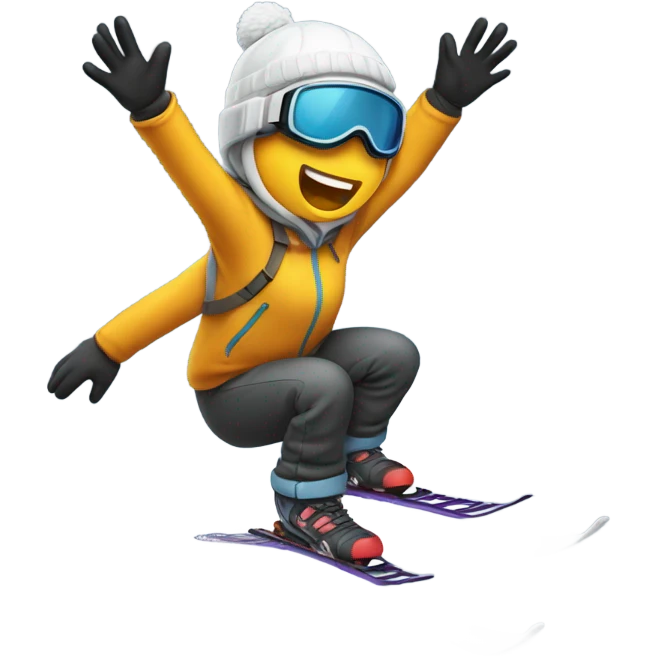 Skier throwing up emoji