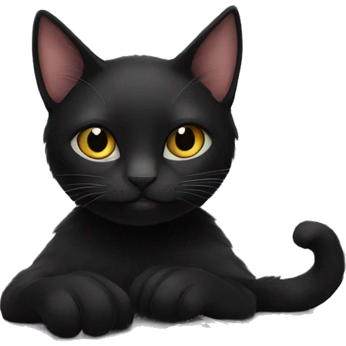 A black cat using tarot cards emoji