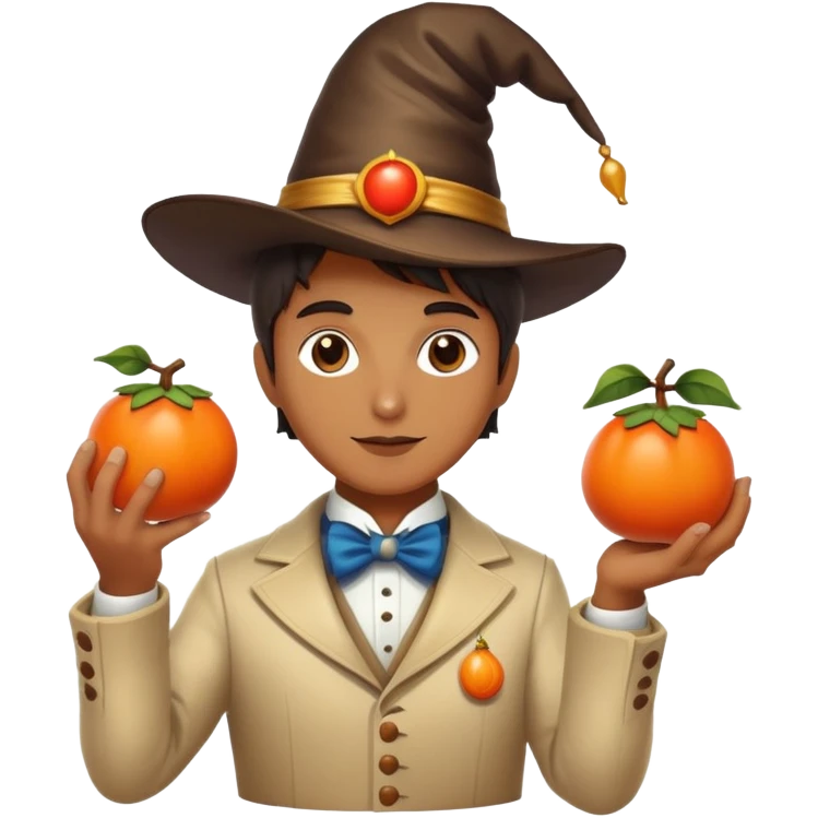Persimmon and sunshine magician  emoji
