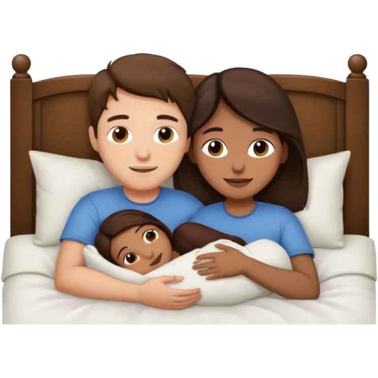 two people cuddling in bed blind girl burnette guy emoji