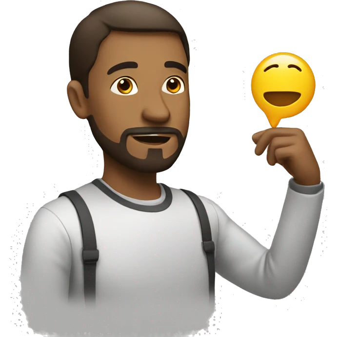 man learning emoji