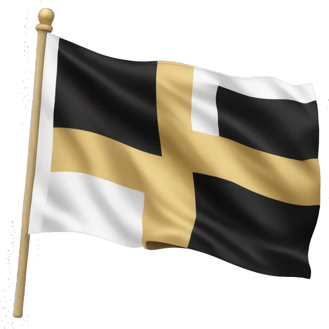 Flag with the colours white, gold, black emoji