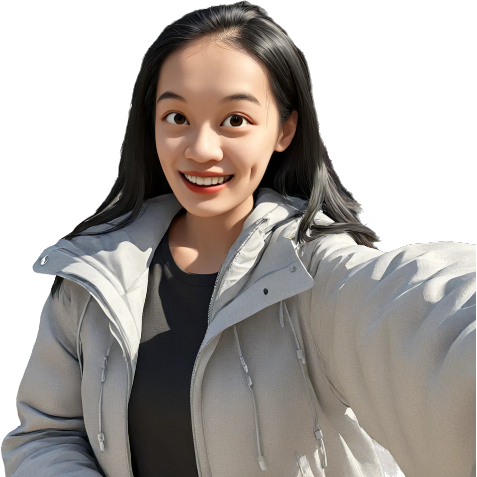 smiling girl in nature emoji