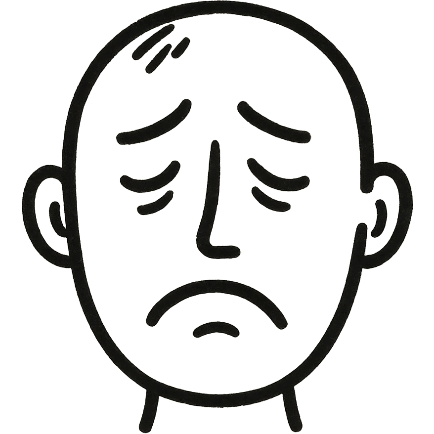 illustration of a sad human face emoji