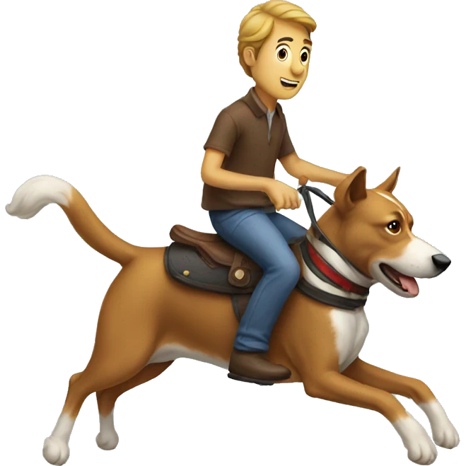 Man riding dog emoji