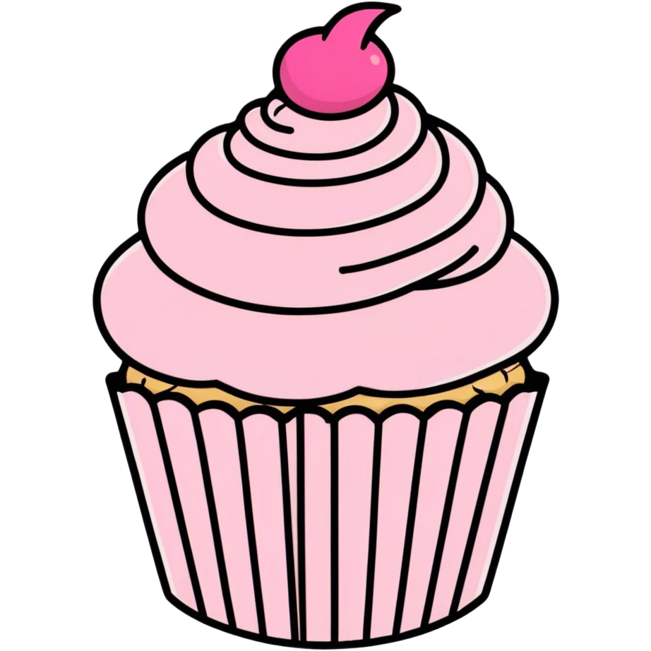 Cupcake with pink icing emoji