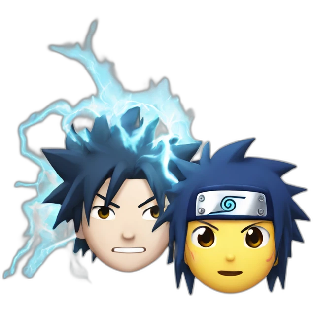 Sasuke with chidori in naruto emoji