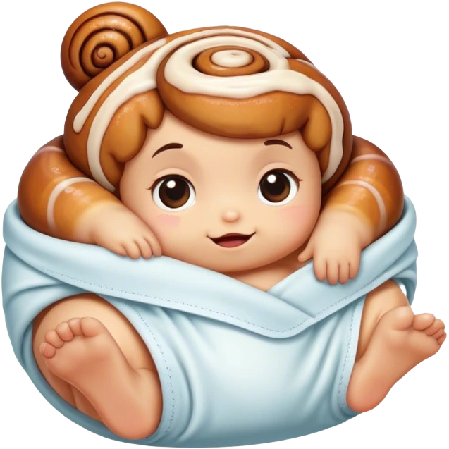 Cinnamon bun that looks like baby in diaper  emoji