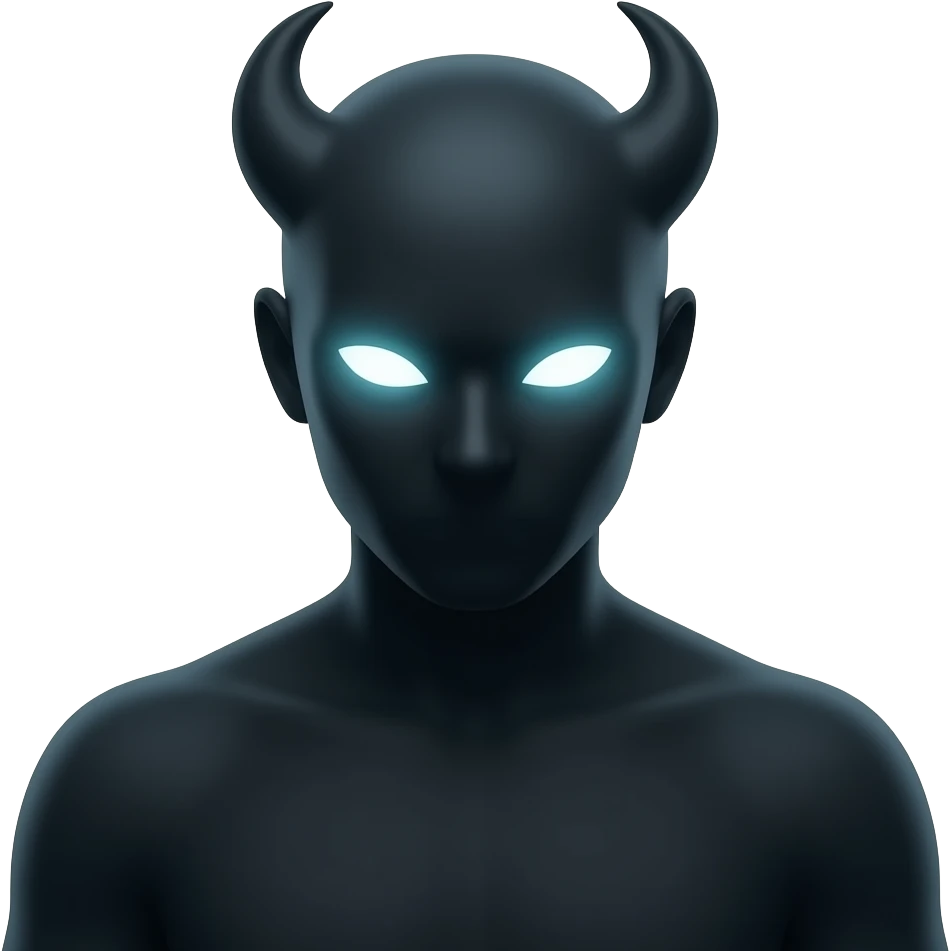 A shadow demon. No mouth, only eyes. Shoulders and above. Ephemeral. emoji