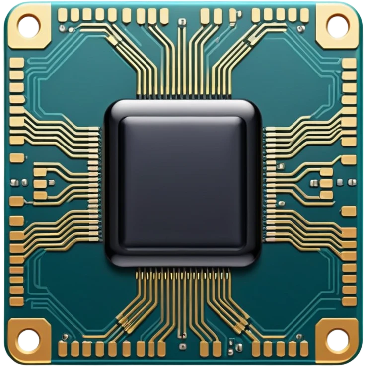 miniature semiconductor nanochip with circuit patterns emoji