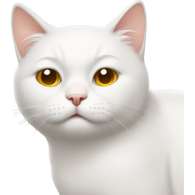 Tired white cat emoji