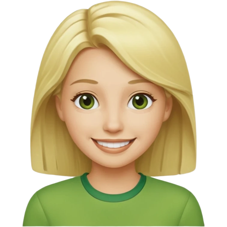 blonde women with green clothes emoji
