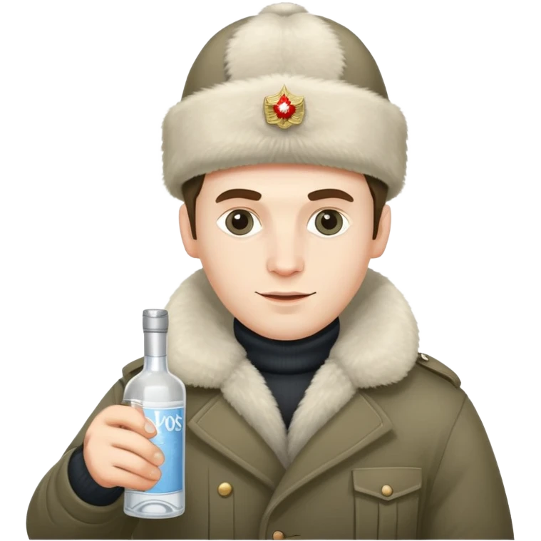 Nikolai Belinski from Call of Duty Zombies with ushanka hat and vodka bottle emoji