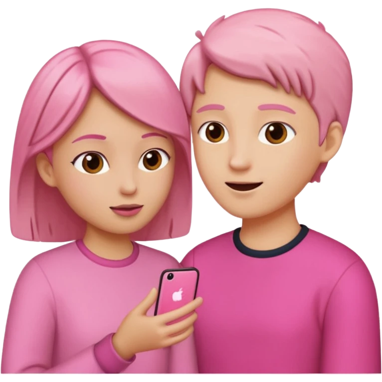 🗣️this but pink and two of the are talking to each other emoji