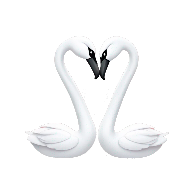 two swans heads together making a heart but light pink and cute  emoji