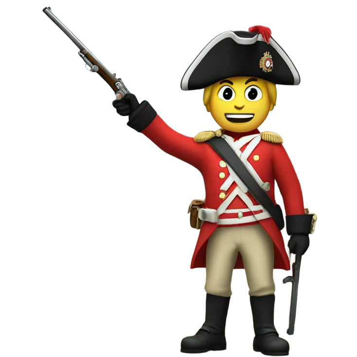 british redcoat saluting with musket in hand emoji