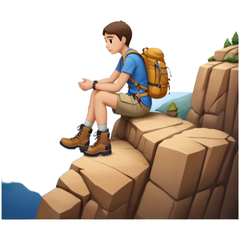 Sitting on edge of cliff emoji