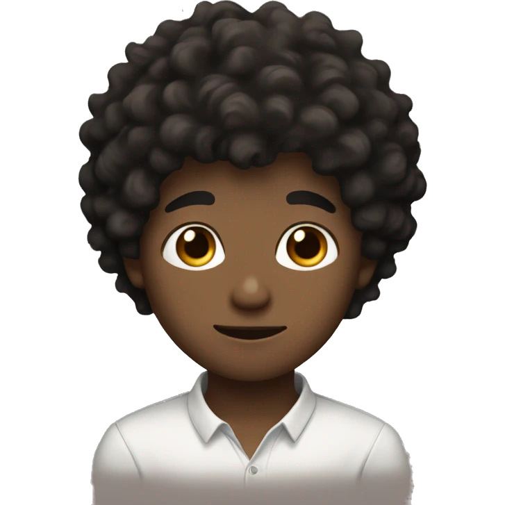 light brown eyed boy with black wavy fluffy hair  emoji