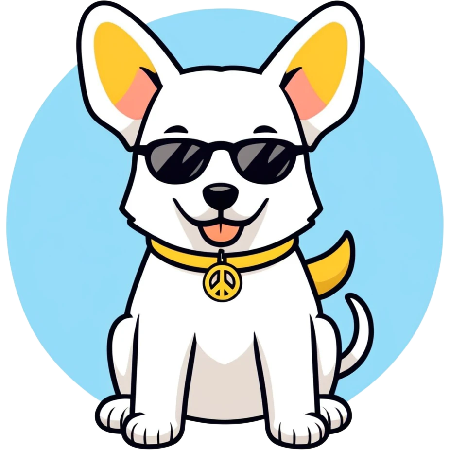 Dog peace sign with shades on emoji