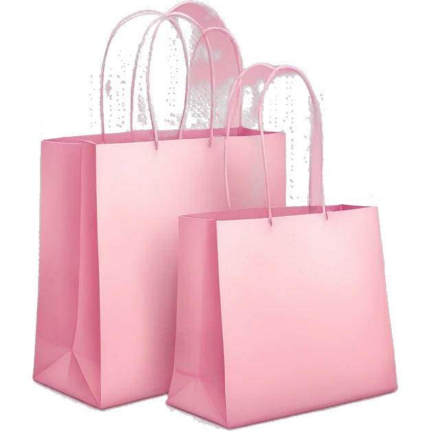 Two Soft pink shopping bags emoji