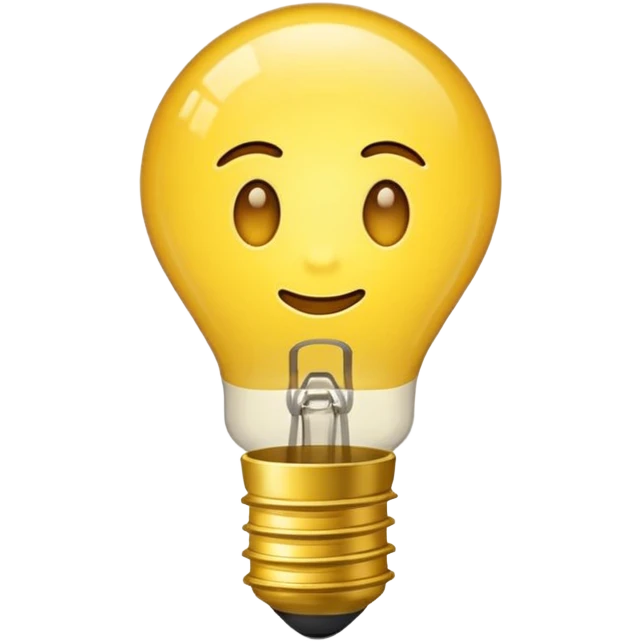 лампочка желтая, от нее исходит свет emoji