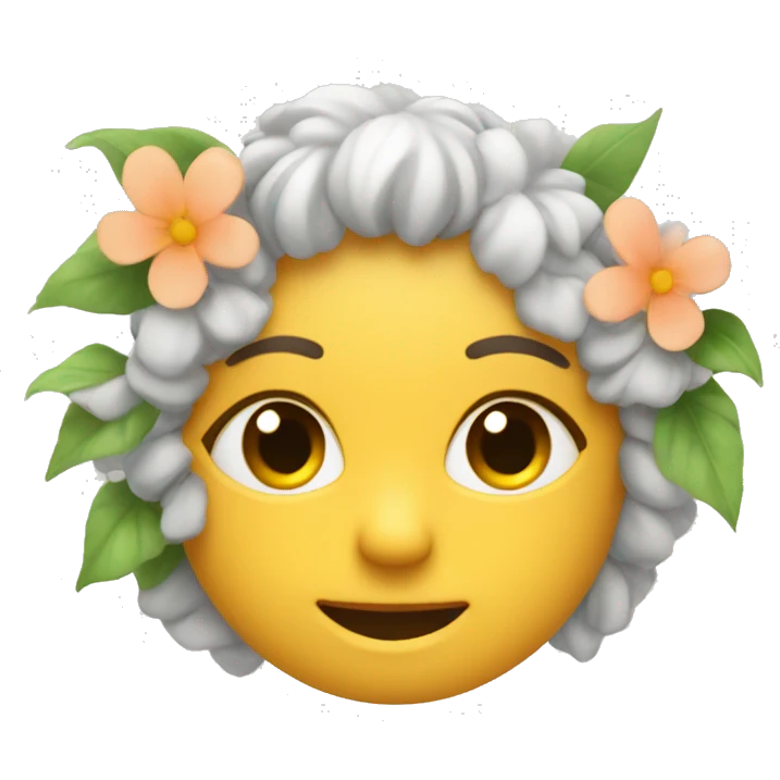 blushing face with flowers  emoji