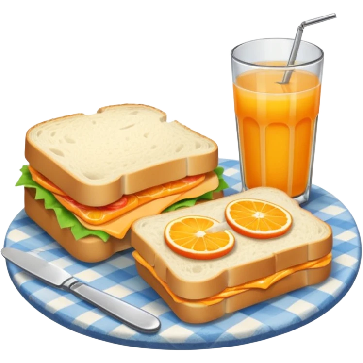 picnic sandwiche and juice emoji
