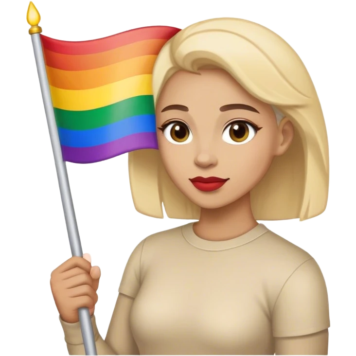 woman with lgbt flag emoji