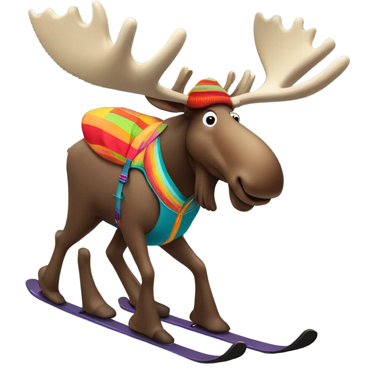 Moose skiinh emoji