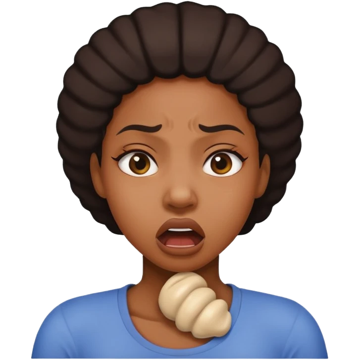 a black female strangling herself emoji