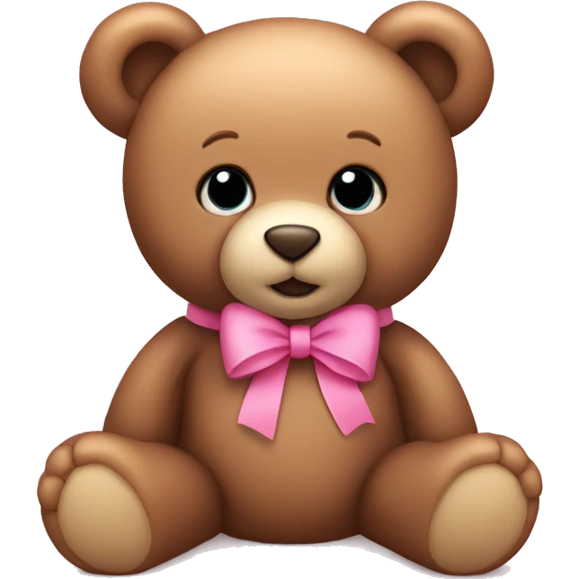 teddy bear with a pink bow  emoji