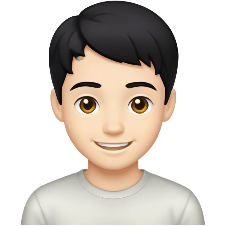 smiling boy with black hair emoji