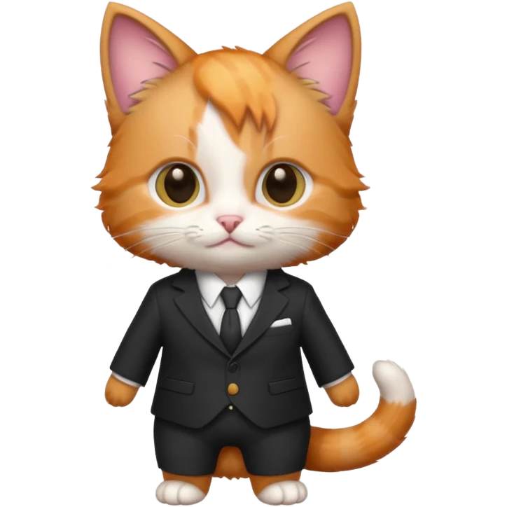 kitten wearing suit emoji