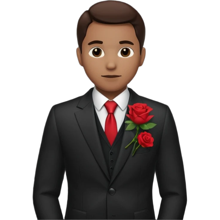man with rose in his suit pocket emoji