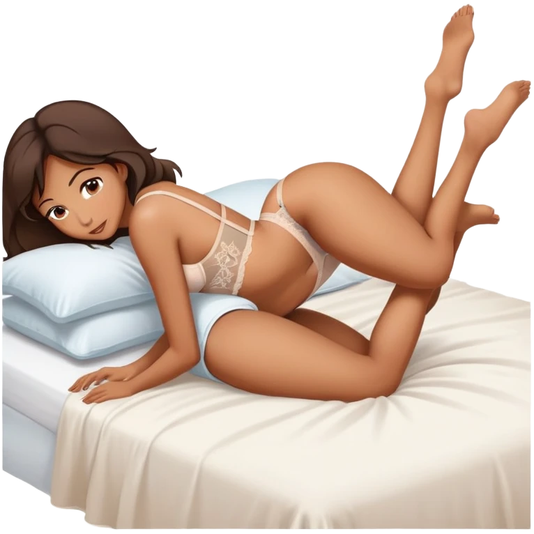 create a women bent over on bed  emoji