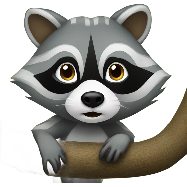 Raccoon in a tree emoji