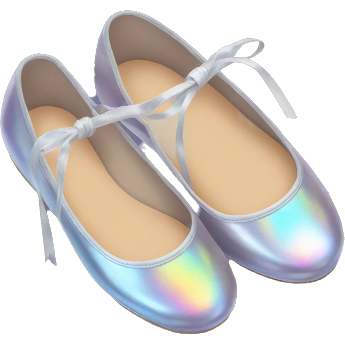 Pale holographic ballet flats emoji