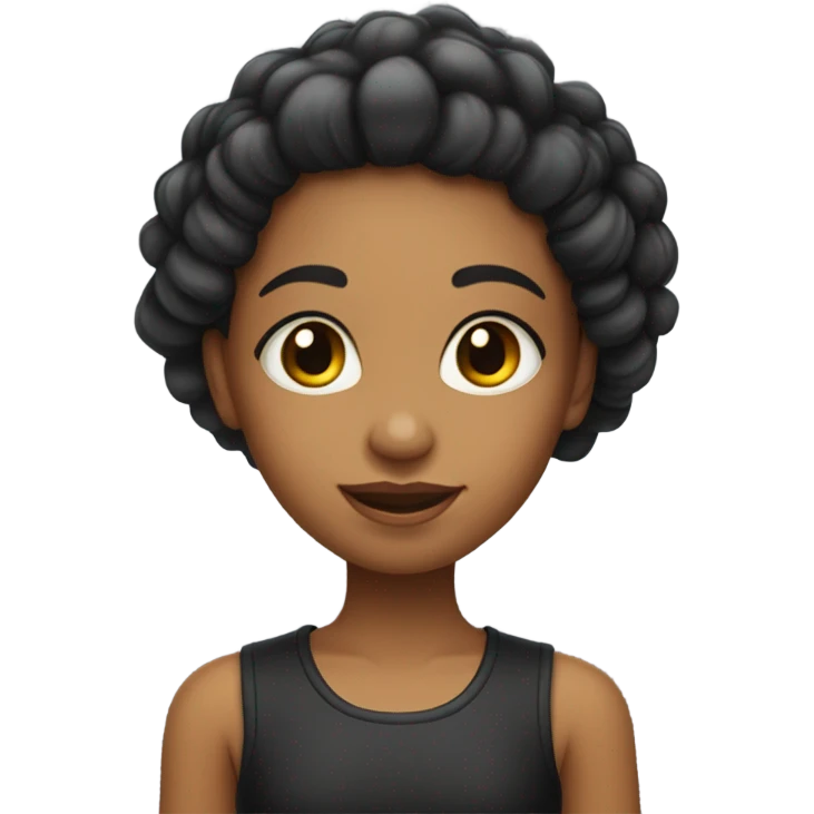 Uma menina branca do cabelo preto  emoji