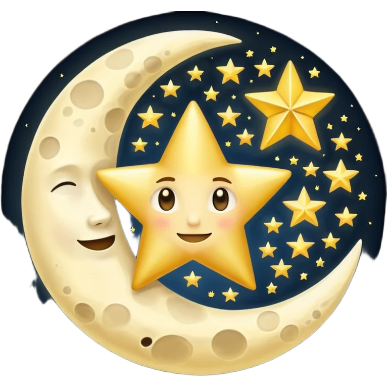 Moon and a golden star emoji