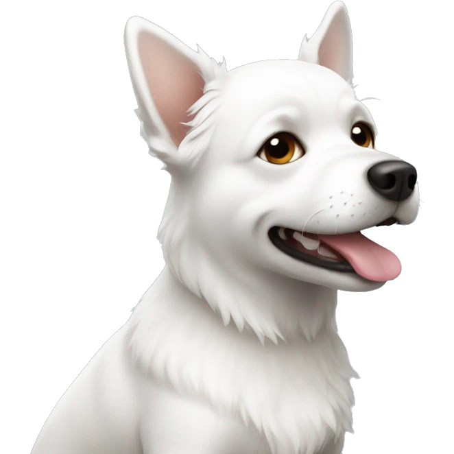 white small dog  emoji