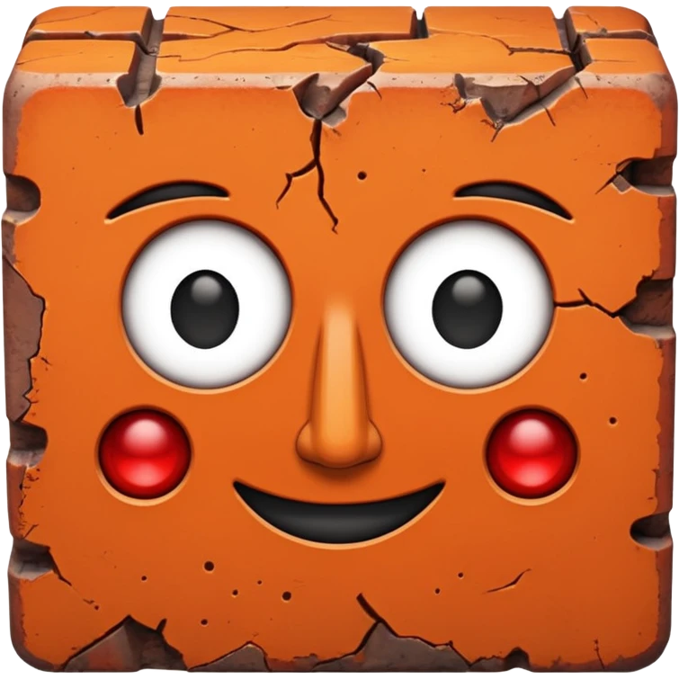 A rectangular brick with a face emoji