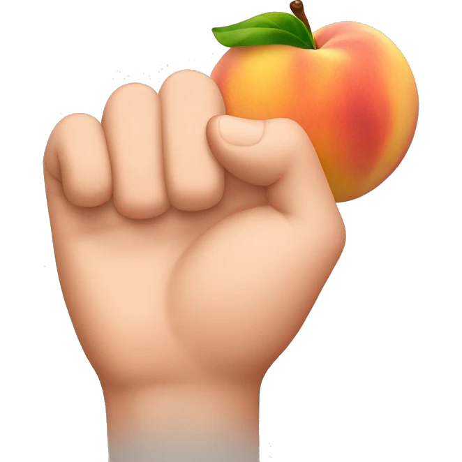 Hand slapping peach emoji