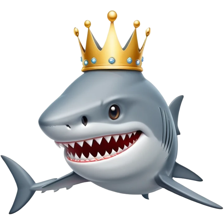 shark with a luxurious crown on its head emoji